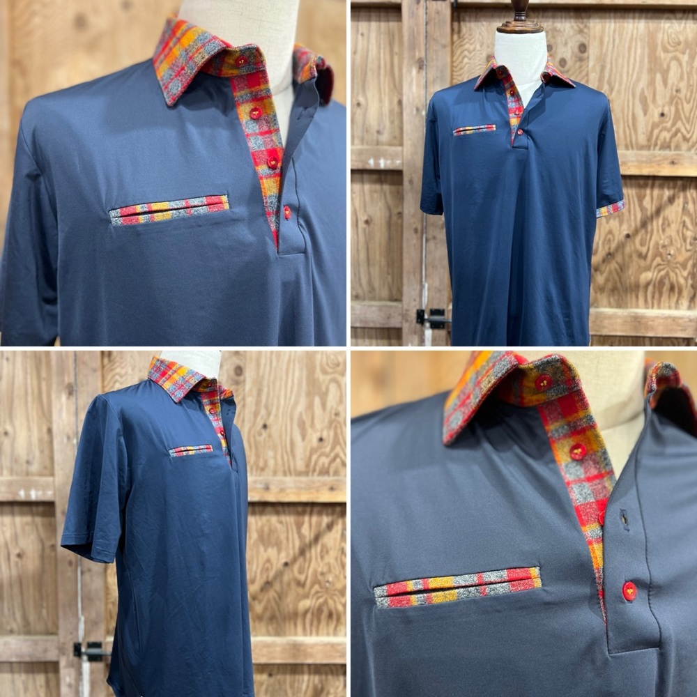 ⛳️ Rare Designs Bold Colors Alial Fital Polo Golf Shirt Contrast Collars Size L